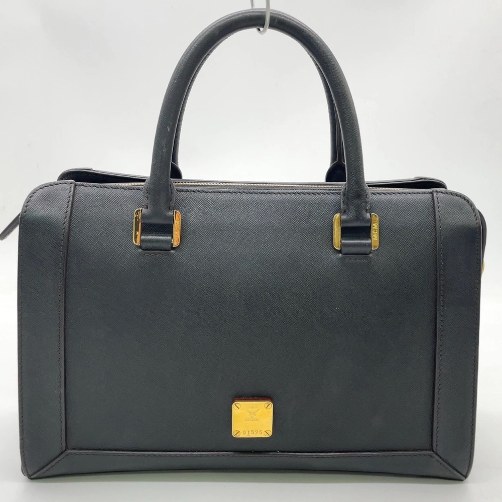 Authentic MCM Gold Hardware Leather Black 2Way Bag with crossbody strap - Picture 17 of 17